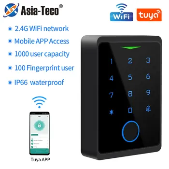 IP66 Водонепроницаемая Экономичная 2,4 G Wifi Сенсорная RFID-клавиатура Tuya с подсветкой 125 кГц EM Card Reader для Системы Дверных Замков Wiegand 26/34 Бит