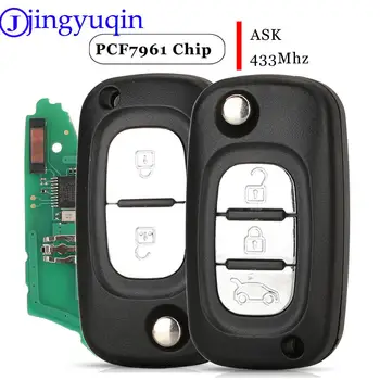 Jingyuqin 2/3 Кнопки ASK Remote Key Fob 433 МГц ID46 Pcf7961 Чип Для Mercedes-Benz Smart Citan
