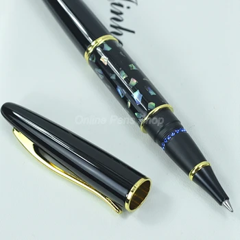 Jinhao Черная и Золотистая Металлическая Шариковая Ручка с Нефритовым Рисунком, Профессиональная Ручка Для Письма JRP008