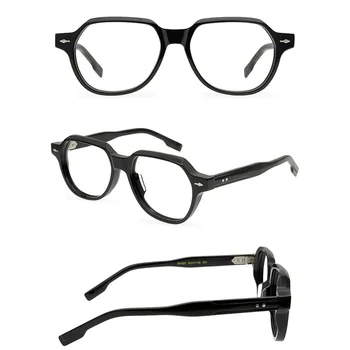 JMM SHOZO Роскошные Ацетатные оправы для очков в стиле стимпанк, Мужские Модные Классические Ретро Очки ручной работы, Овальные дизайнерские очки