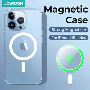 Joyroom Новейшие Магнитные Чехлы Для телефонов iPhone15 14 13 12 Pro Max Беспроводное Зарядное Устройство Противоударный Чехол Для Телефона Прозрачная Крышка