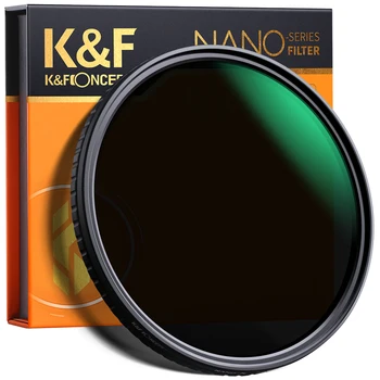 K & F Concept ND32-ND512 Переменный ND-фильтр 49 мм 52 мм 58 мм 67 мм 72 мм 77 мм 82 мм NO X Spot Fade Нейтральной плотности, Фильтр для объектива камеры