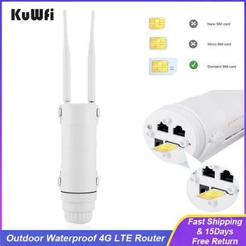 KuWFi 4G LTE Маршрутизатор Открытый Водонепроницаемый 150 Мбит/с Беспроводной WiFi Маршрутизатор Высокоскоростной Антенный Модем со Слотом для SIM-карты Поддержка 64 Пользователей