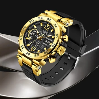 LIGE 2023, Новые мужские часы с двойным дисплеем, FOXBOX, лучший бренд класса Люкс, мужские часы, Деловые спортивные Водонепроницаемые кварцевые цифровые часы для мужчин