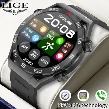 LIGE Ultra Mate Бизнес смарт-часы Мужские Bluetooth Голосовой ассистент вызова NFC Спортивные умные часы Водонепроницаемые GPS-часы для Huawei