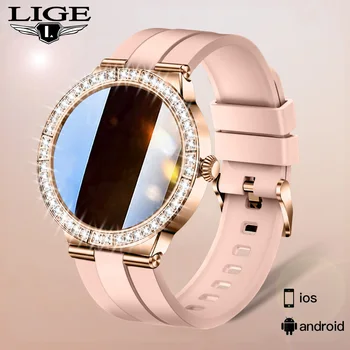 LIGE, новые модные женские смарт-часы с напоминанием о звонке, часы для измерения артериального давления, пульса, спортивный браслет, Водонепроницаемые Умные часы для Леди + подарок