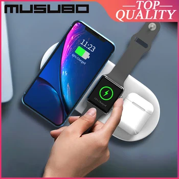 Musubo Qi Быстрая Беспроводная Зарядка Для Apple iWatch Series 5 4 Watch 3 2 Зарядное Устройство Chargeur Для AirPods 2 iPhone 11 Pro Max Xs XR X