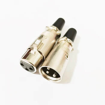 NCHTEK Lock Joint XLR 3-Контактный разъем + штекер Аудиокабеля, адаптер для Подключения микрофонного разъема/1 ПАРА