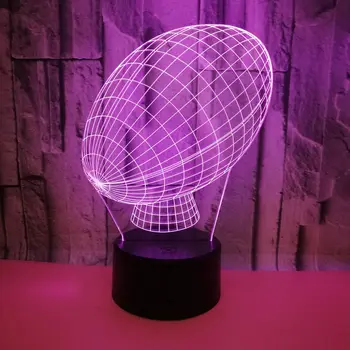 Nighdn 3D ночник Регби Оптические иллюзионные лампы для украшения детской спальни 7 меняющих цвет подарков на День рождения Рождество