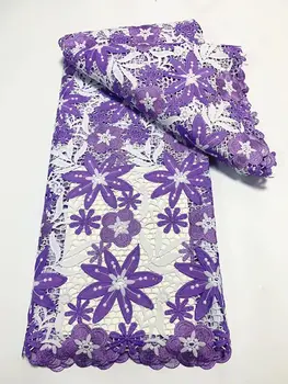 NTSG02 Красивые цветы, вышитые гипюровой шнуровой кружевной тканью, высококачественное африканское водорастворимое кружево для вечеринки/свадебного платья