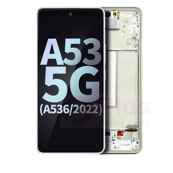 OLED-дисплей в сборе со сменной рамкой для Samsung Galaxy A53 5G (A536/2022) (с пакетом обновления) (белый)