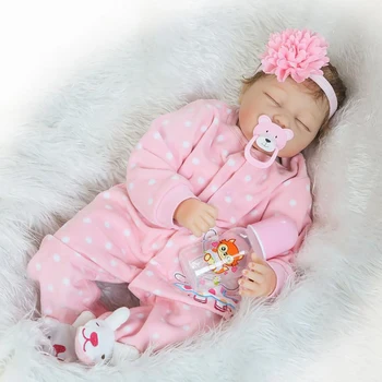Reborn Doll Newborn Baby реборн девочка bebe silicona cuerpo entero 100℅ real Poupée Cute Sleeping Girl