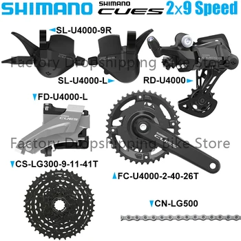 SHIMANO CUES U4000 2x11 Скоростной Переключатель Передач для горного Велосипеда Groupset 170 мм 40-26 Т Коленчатый Вал LG300 11-41 Т Кассета LG500 Цепь Оригинальные Запчасти