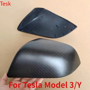 Tesla Model 3 Модель Y Оригинальная Замена Матового Карбонового Волокна Корпус Зеркала заднего вида Защитная Крышка Аксессуары