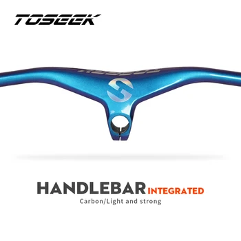TOSEEK новый велосипедный руль 28,6 мм 17 градусов 660-800 мм из углеродного волокна, цельный руль, разноцветное синее и фиолетовое обесцвечивание