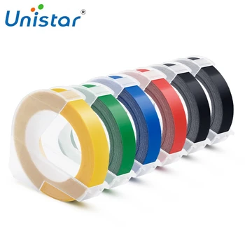 Unistar 6 рулонов совместимой Пластиковой ленты для тиснения DYMO 3D Ленты 9 мм x 3 м Комбинированный набор 520102 520106 520109 Черный Синий Комбинированный набор
