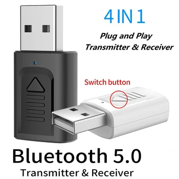 USB Bluetooth 5,0 Музыкальный приемник Передатчик 4 в 1 Мини 3,5 мм разъем AUX RCA Стерео Аудио Беспроводной адаптер для ТЕЛЕВИЗОРА, автомобильного ПК, динамика