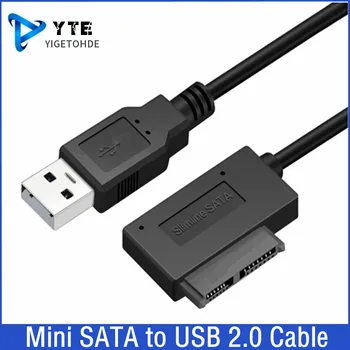 USB-адаптер PC 6P 7P CD DVD Rom SATA к USB 2,0 Конвертер Slimline Sata 13-Контактный Адаптер Кабель Привода Для Портативных ПК Ноутбук