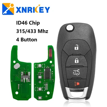 XNRKEY 4 кнопки дистанционного ключа ID46 с чипом 315/433 МГц для Chevrolet Cruze 2015 + автомобильный дистанционный ключ