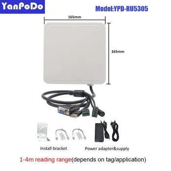 Yanpodo 1-4 м Uhf Rfid Считыватель Дальнего Действия Встроенная кольцевая антенна 4dbi RS232 WG26 WG34 USB-РЕЛЕ Ethernet для управления автомобилем