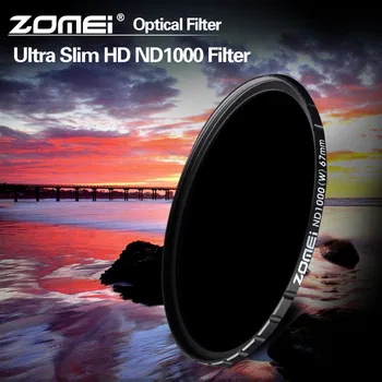 ZOMEI 77 мм ND1000 Тонкий HD ND Фильтр 18 Слоев с Многослойным покрытием 10-стоповый/3,0 Серый Фильтр нейтральной плотности Для Canon Nikon Sony Fujifilm