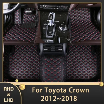 Автомобильные Коврики Для Toyota Crown S210 2012 ~ 2018 Пользовательские Автоматические Накладки Для Ног Кожаный Ковер Аксессуары Для Интерьера 2014 2015 2016 2017