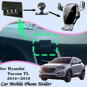 Автомобильный держатель мобильного телефона для Hyundai Tucson TL 2016 ~ 2018, Вентиляционная ячейка, Вращающаяся на 360 °, GPS-Гравитационное крепление, Аксессуары для поддержки