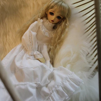 Бесплатная доставка Кукольная одежда 1/4 Bjd Белое платье Спальное платье для Blyth 1/6 1/4 1/3 Аксессуары для куклы Bjd