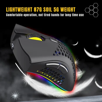 Беспроводная игровая мышь D2 2,4 ГГц, Перезаряжаемые оптические ПК-мыши с подсветкой RGB для домашнего компьютера, аксессуар