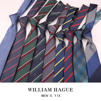 Британский стиль, полосатый плед в горошек, 7 см, полиэфирный галстук для Мужчин, Свадебный Повседневный деловой Аксессуар для повседневной носки, подарок