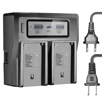 Быстрое Двойное зарядное устройство мощностью 100-240 В для SONY Battery NP-F970 F980 NP-F750 F770 NP-F550 F570 NP FM50 FM70 FM90 для VW-VBD1 VW-VBD2