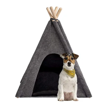 Войлочная кровать для собак в форме палатки, съемные и складные кровати для собак