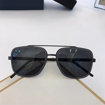 Высококачественные Двухлучевые титановые мужские солнцезащитные очки с квадратными безвинтовыми солнцезащитными очками, Оправы для очков по рецепту 9911