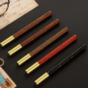 Гелевая ручка из сандалового дерева, бамбуковый шарнир, экологическая ручка из массива дерева, деловая подпись, Школьные принадлежности, Канцелярские подарки