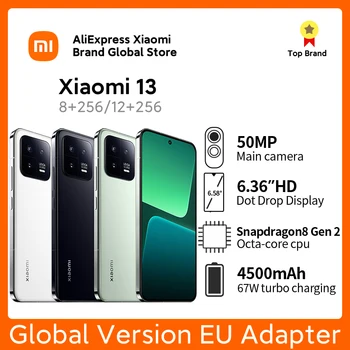 Глобальная версия смартфона Xiaomi 13 5G 256GB/512GB Snapdragon 8 Gen 2 50MP Камера Leica 120Hz AMOLED Дисплей 67W Зарядное устройство NFC