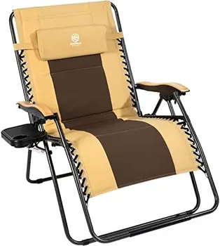 Гравитационное кресло с Деревянным Подлокотником Премиум-класса, Мягкое Комфортное Складное Кресло для отдыха, регулируемое Глубокое кресло с подстаканником и приставным столиком, 400 фунтов Ок.