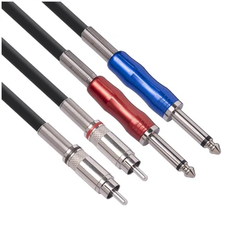Двойной соединительный кабель стереозвука 1/4 дюйма 6,5 мм с двойным RCA, Соединительные кабели -6,6 футов/2 м