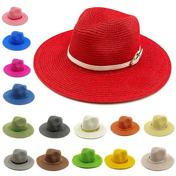 Джазовая соломенная шляпа солнцезащитная шляпа новый цвет акриловые аксессуары солнцезащитная шляпа уличная соломенная шляпа солнцезащитная пляжная шляпа для мужчин и женщин