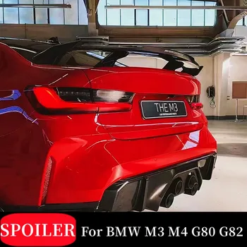 Для 2021 22 23 BMW M3 M4 G80 G82 Из Настоящего Углеродного Волокна Задняя Крышка Багажника Спойлер Крылья Обвес Кованый Тюнинг Внешние Аксессуары