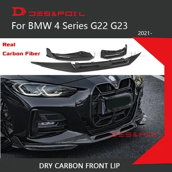 Для BMW 4 Серии G22 G23 G26 Сухая Отделка Сплиттера Передней Губы Из Углеродного Волокна Для Автогонок Диффузор Бампера 2021-2023 xDrive Gran Coupe