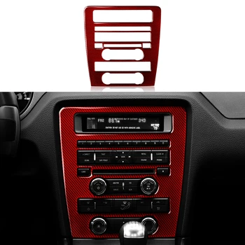 Для Ford Mustang 2009-2014 Аксессуары, наклейка из углеродного волокна, наклейка на центральный пульт управления CD, декоративная панель, накладка