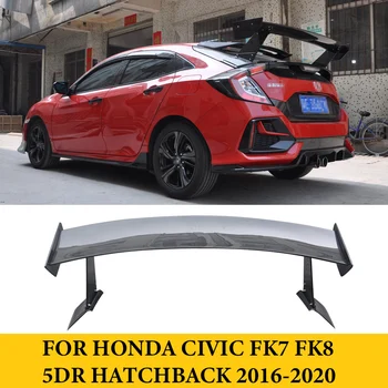 Для Honda Civic FK7 FK8 5DR Хэтчбек 2016-2020 Задний Спойлер Из Углеродного Волокна Багажник Багажник Губа Крыло Автотюнинг
