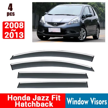 Для Honda Jazz Fit Хэтчбек 2008-2014, Оконные козырьки, защита от дождя, окна, Дождевик, Дефлектор, тент, щит, Вентиляционная защита