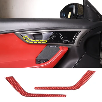 Для Jaguar F-TYPE 2013-2022, Декоративная наклейка на дверную ручку автомобиля из мягкого углеродного волокна, Аксессуары для модификации защиты интерьера