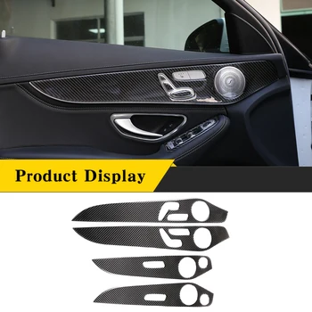Для Mercedes Benz C Class W205 GLC Class 2014-2020 Мягкая Автомобильная Внутренняя Дверная Панель Из Углеродного Волокна, Украшение Крышки, Автомобильные Аксессуары