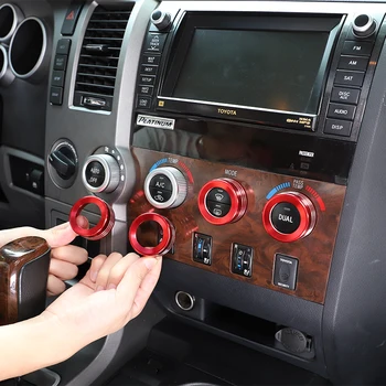 Для Toyota Tundra 2007-13 Автомобильный аудио стерео регулятор громкости Ручка управления кондиционером кольцевая крышка Ручка из алюминиевого сплава защитное кольцо