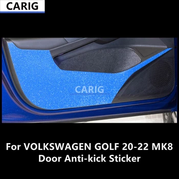 Для Volkswagen GOLF 20-22 MK8 Наклейка на дверь с защитой от ударов, Модифицированная пленка из углеродного волокна для салона Автомобиля, аксессуары для модификации