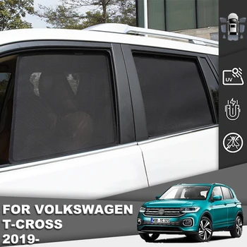 Для Volkswagen VW T-CROSS 2019-2021, Магнитный автомобильный солнцезащитный козырек, Сетчатая рама на лобовом стекле, занавеска на боковое окно, солнцезащитный козырек