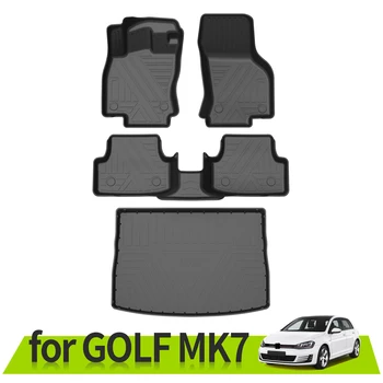 для VW GOLF MK7 2014-2019 Автомобильные Коврики для Багажника, Водонепроницаемые Противоскользящие Аксессуары 3D TPE Для Вождения левой Рукой