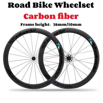Дорожный Велосипед Карбоновая Колесная пара 50 мм/38 мм Велосипедная Колесная пара 700C ENT UCI Качество Углеродного Волокна C Тормозом V-brake Гравийный Велосипед Сверхлегкий
